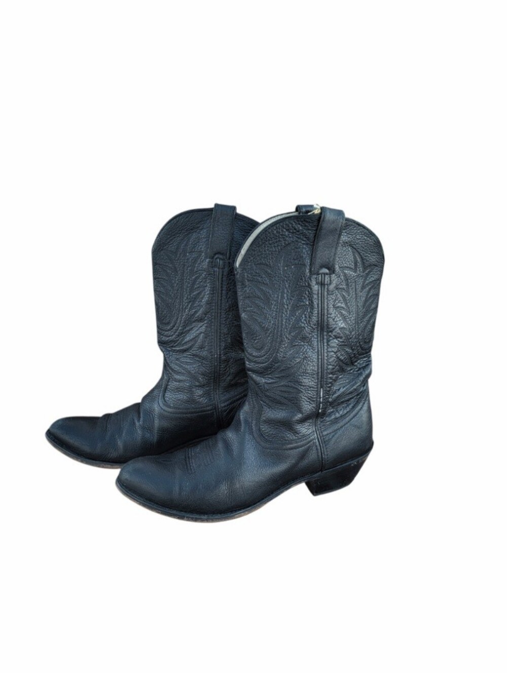 Durango Black Leather Pull On Cowboy Western Ranch Horse Riding Barn Boot Men 10